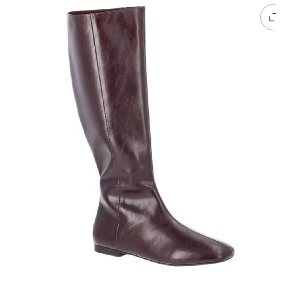 Time and Tru Women's Faux Leather Knee High Boots In Burgundy Size 11 NWT